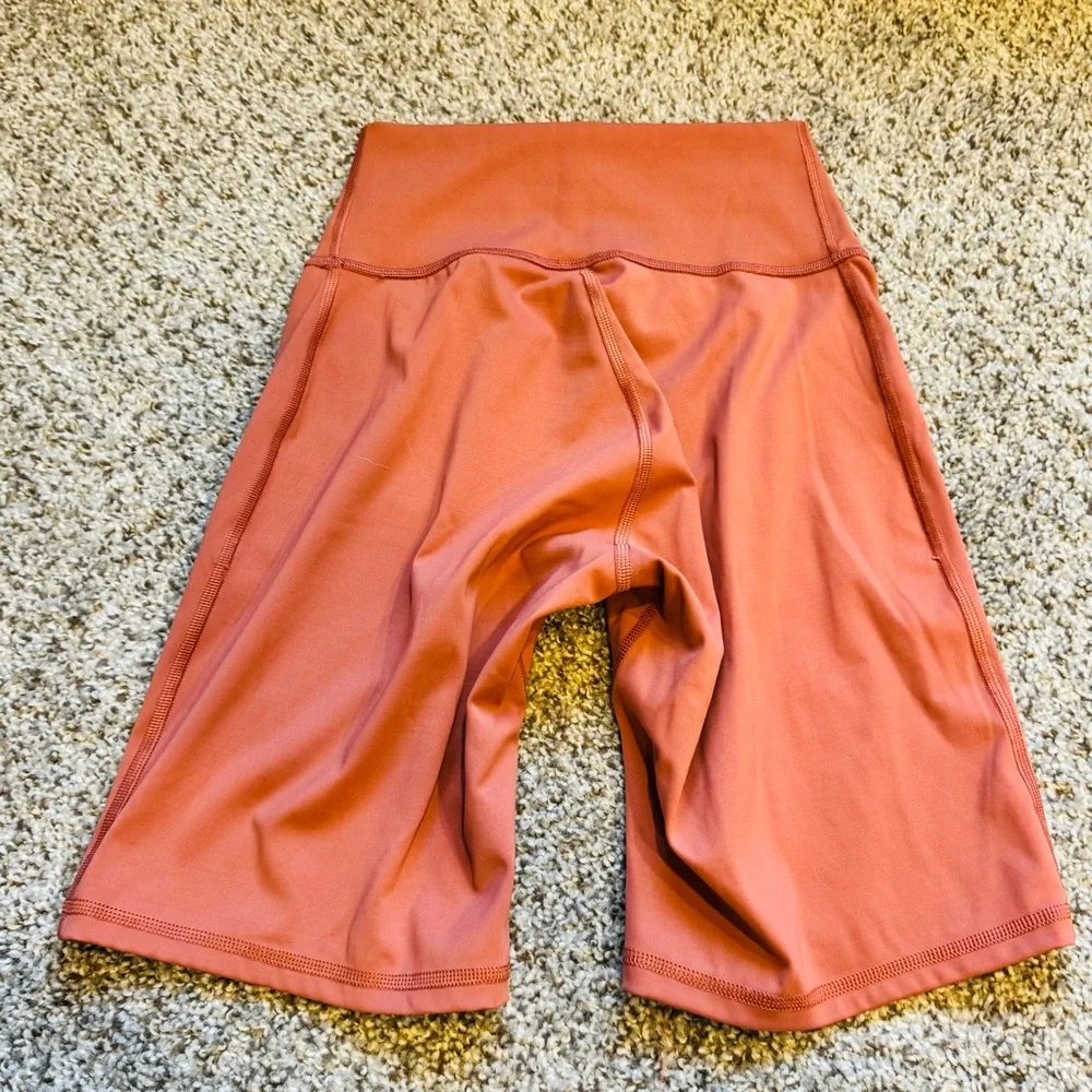 Gymshark Elevate Cycling Shorts High Waist Terracotta Coral Biker XS EUC